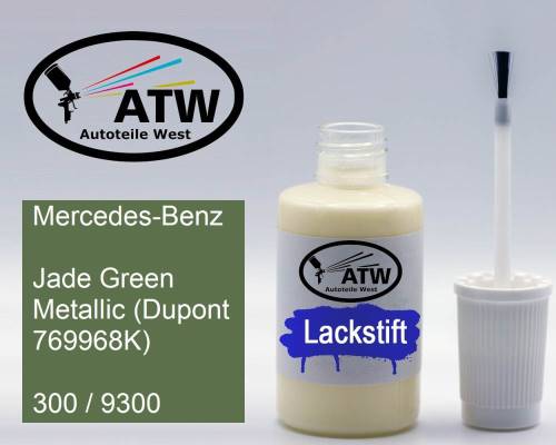 Mercedes-Benz, Jade Green Metallic (Dupont 769968K), 300 / 9300: 20ml Lackstift, von ATW Autoteile West.